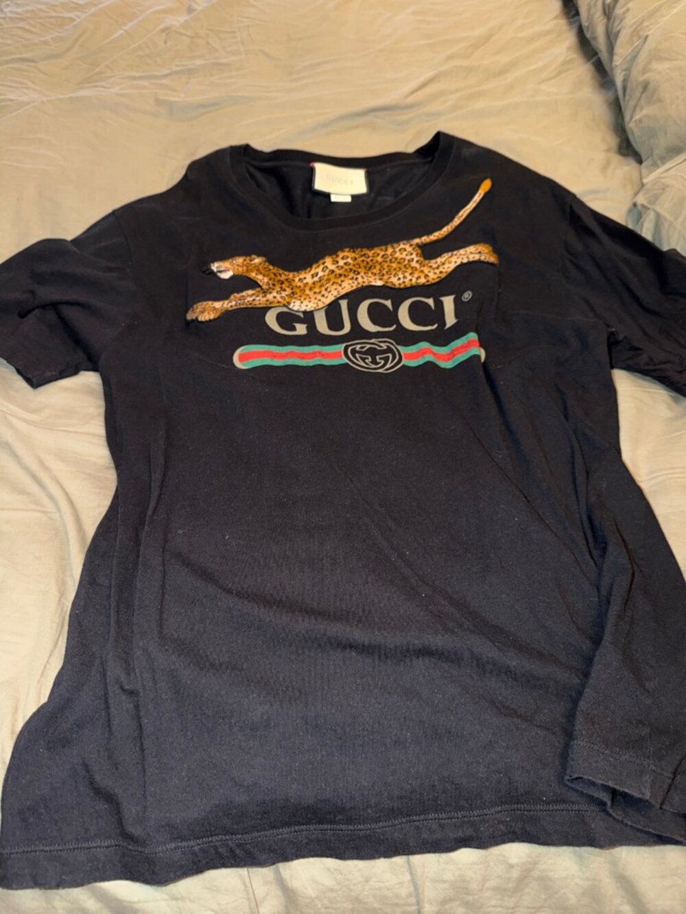 Gucci Leopard Appliqué T-Shirt — Men's Large